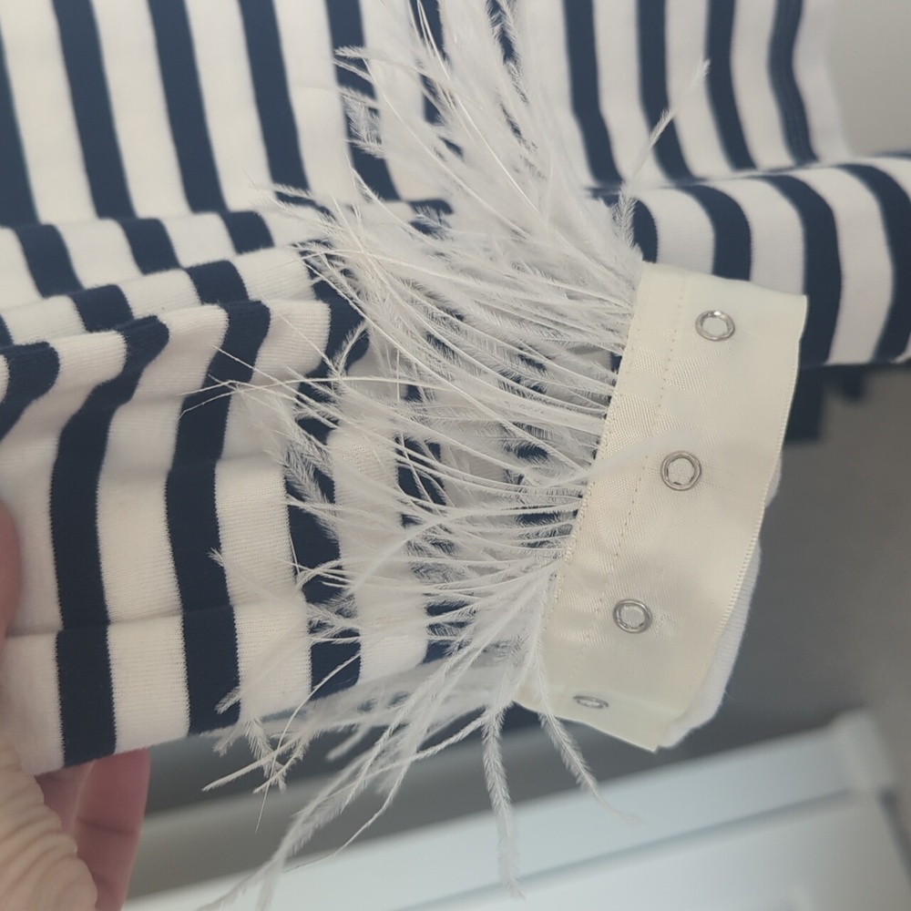 J Crew Feather Feather Striped Top - Picture 6 of 7